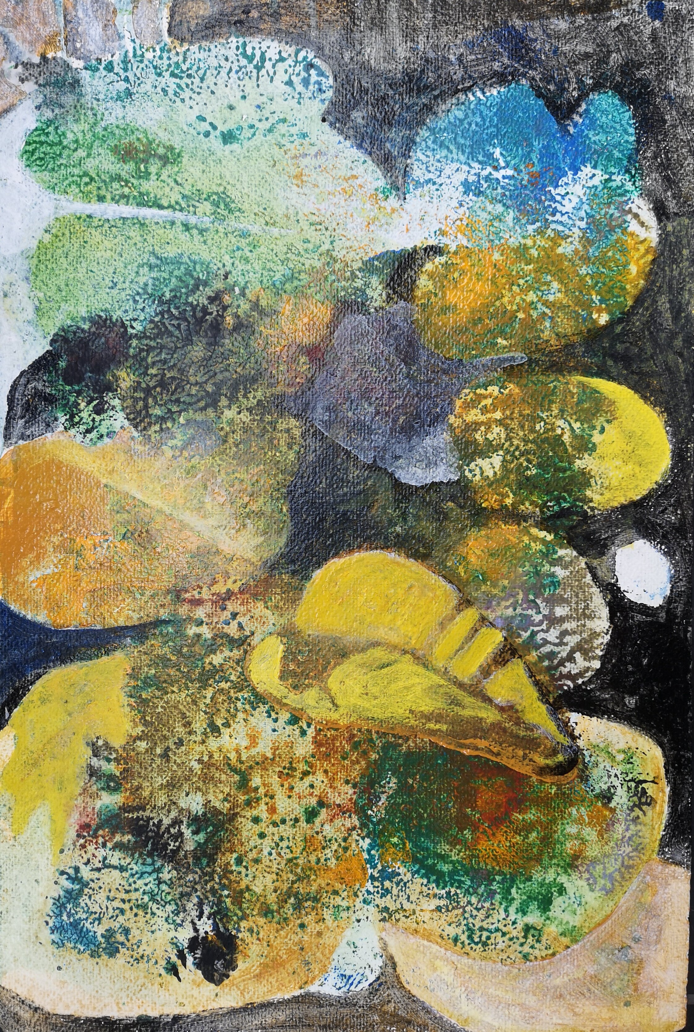 Water lilies. Acryl on cardboard. 60x40 cm.