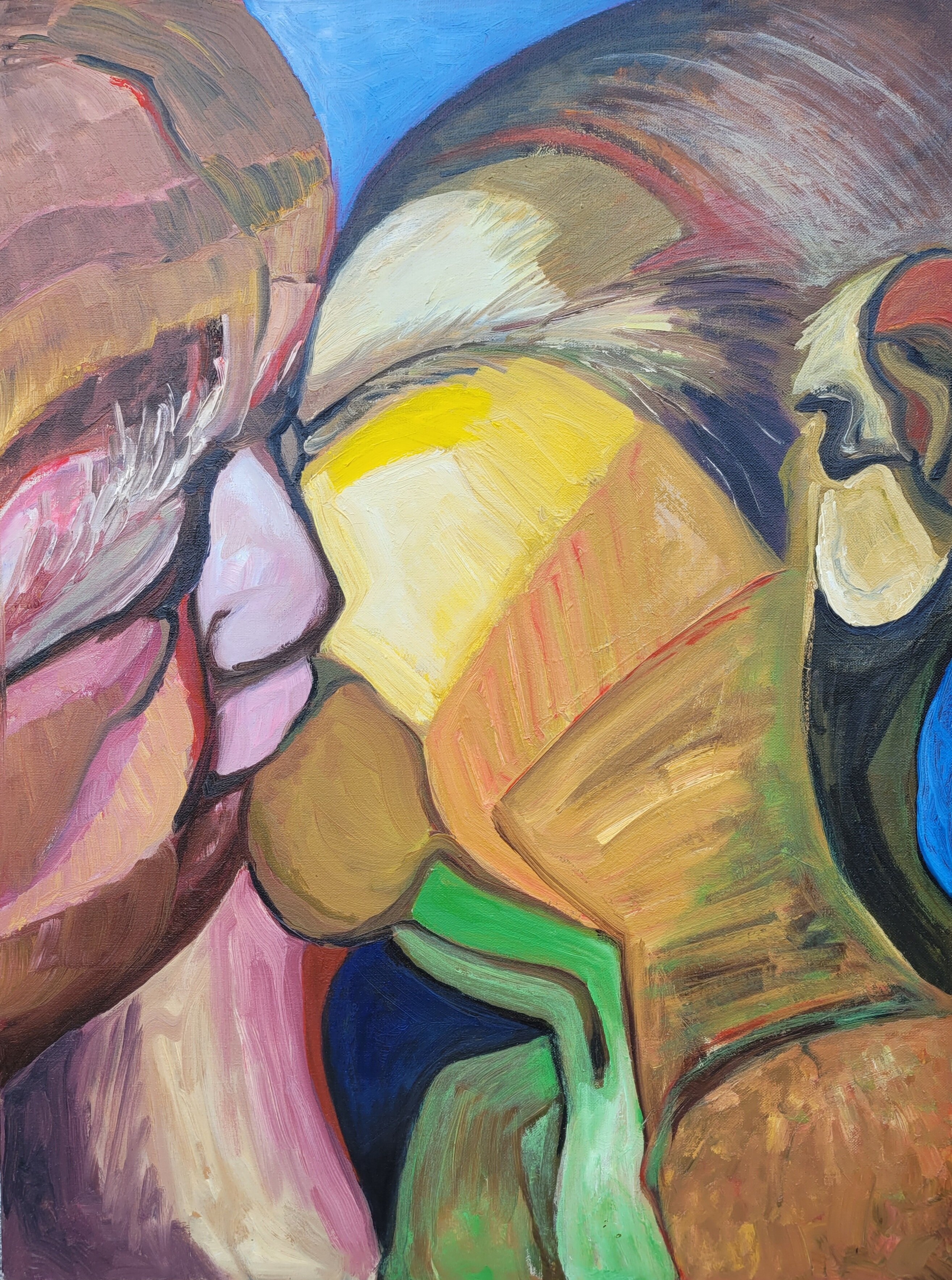The kiss. Oil on canvas 80x60 cm.