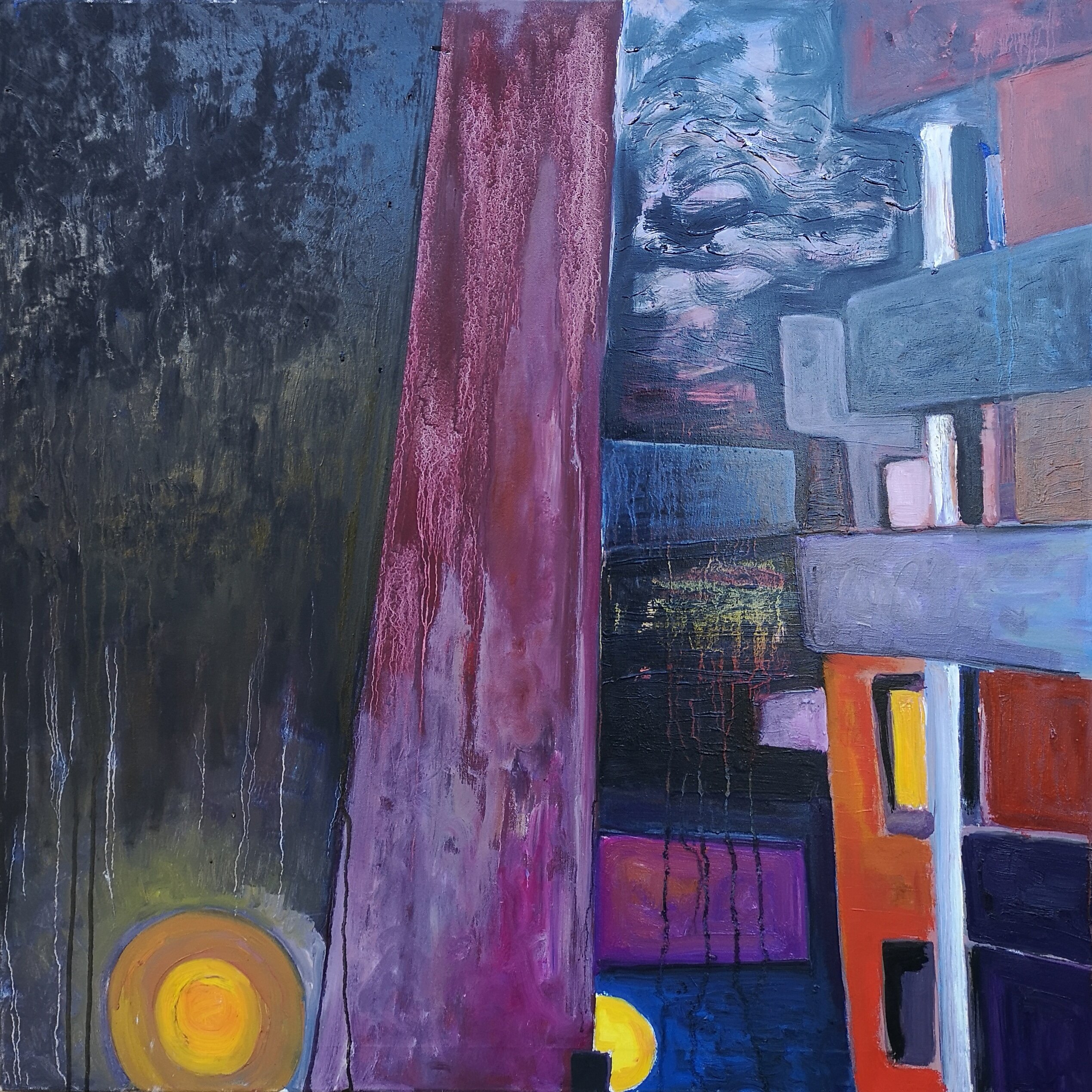 The touristhotel. Oil on canvas. 80x80 cm.