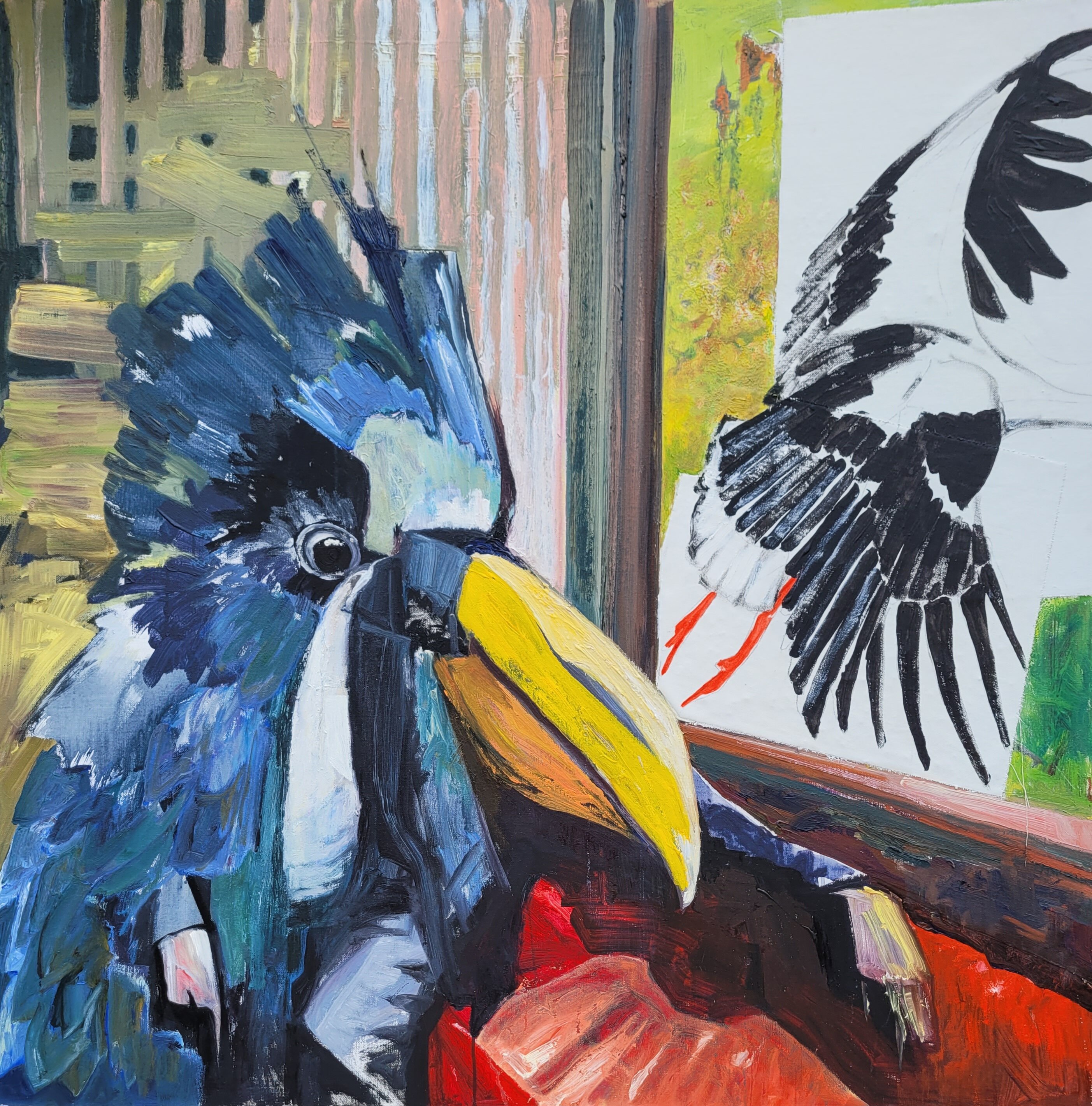 Longing. Acryl and oil on canvas. 100x100 cm.