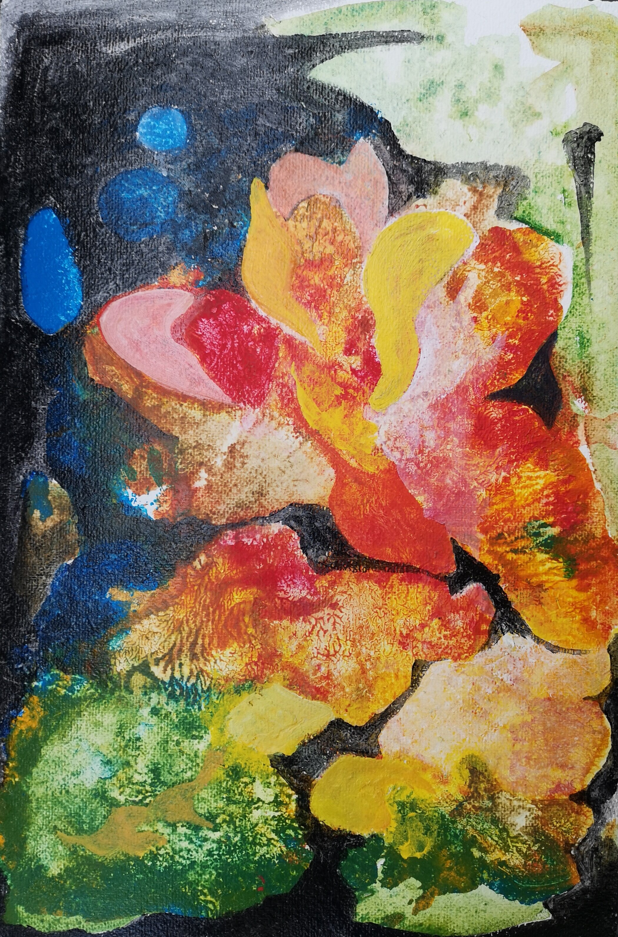 Water lilies. Acryl on cardboard. 60x40 cm.