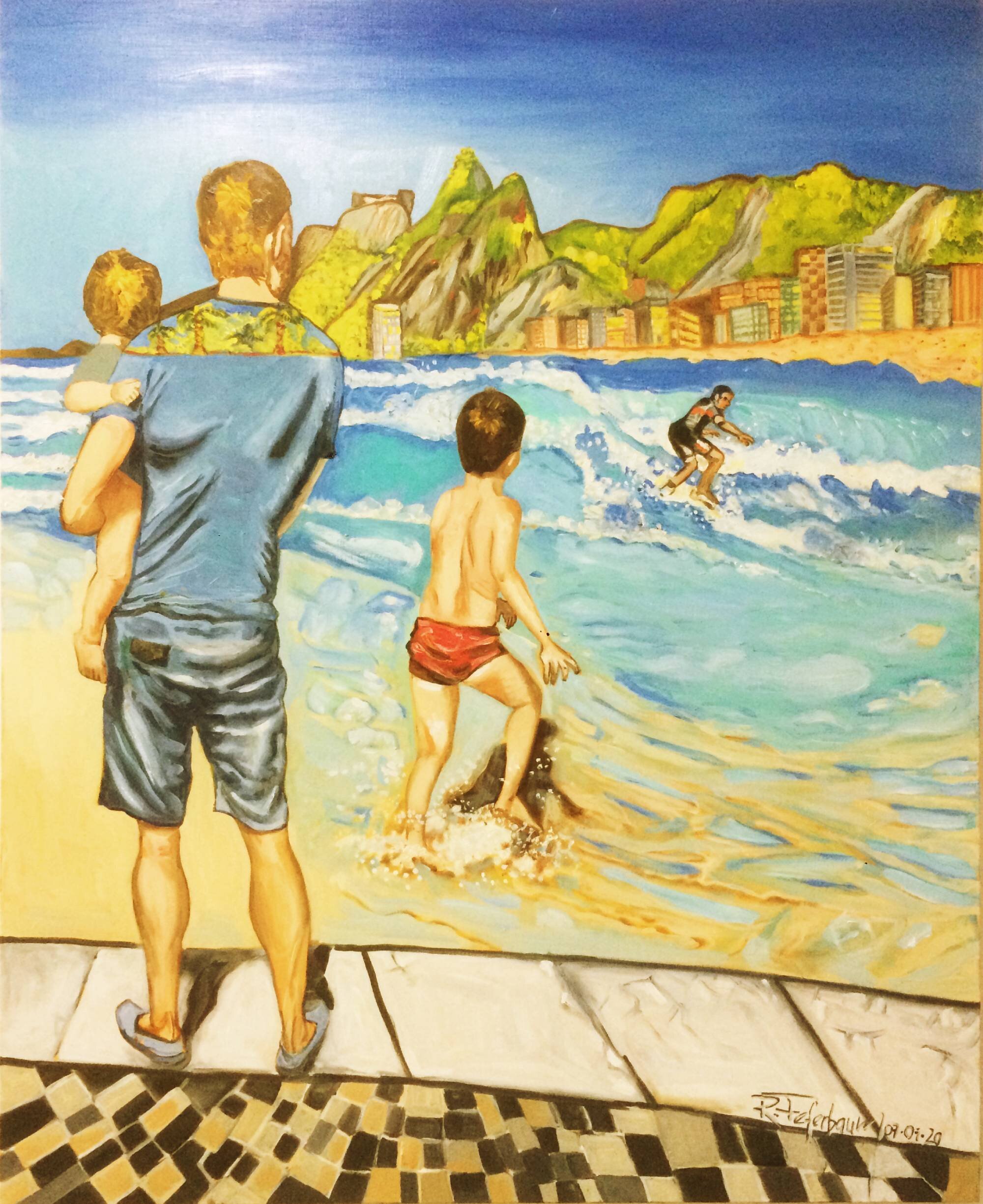 Oleo sobre canva 009 - Dois irmáos 100x80 7-2020