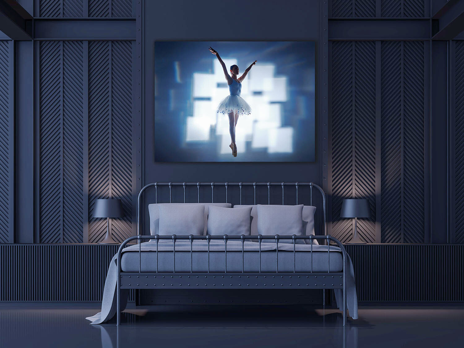 Ballet dancer in a sleeping room