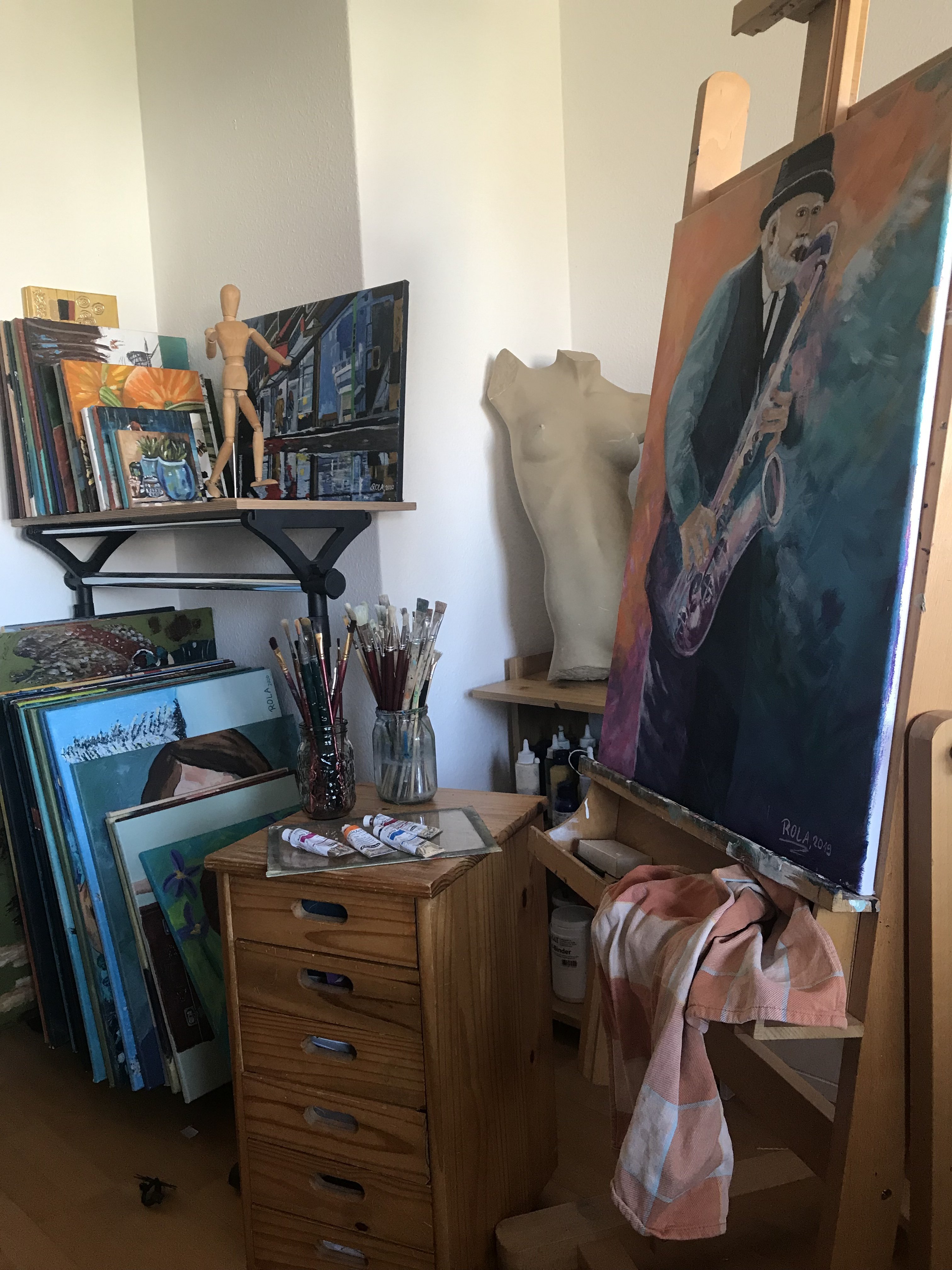 Blick ins Atelier: Staffelei